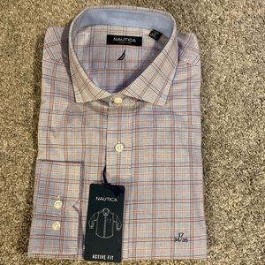 Nautica Mens Coral Dress Shirt Active Fit Size XL make an offer